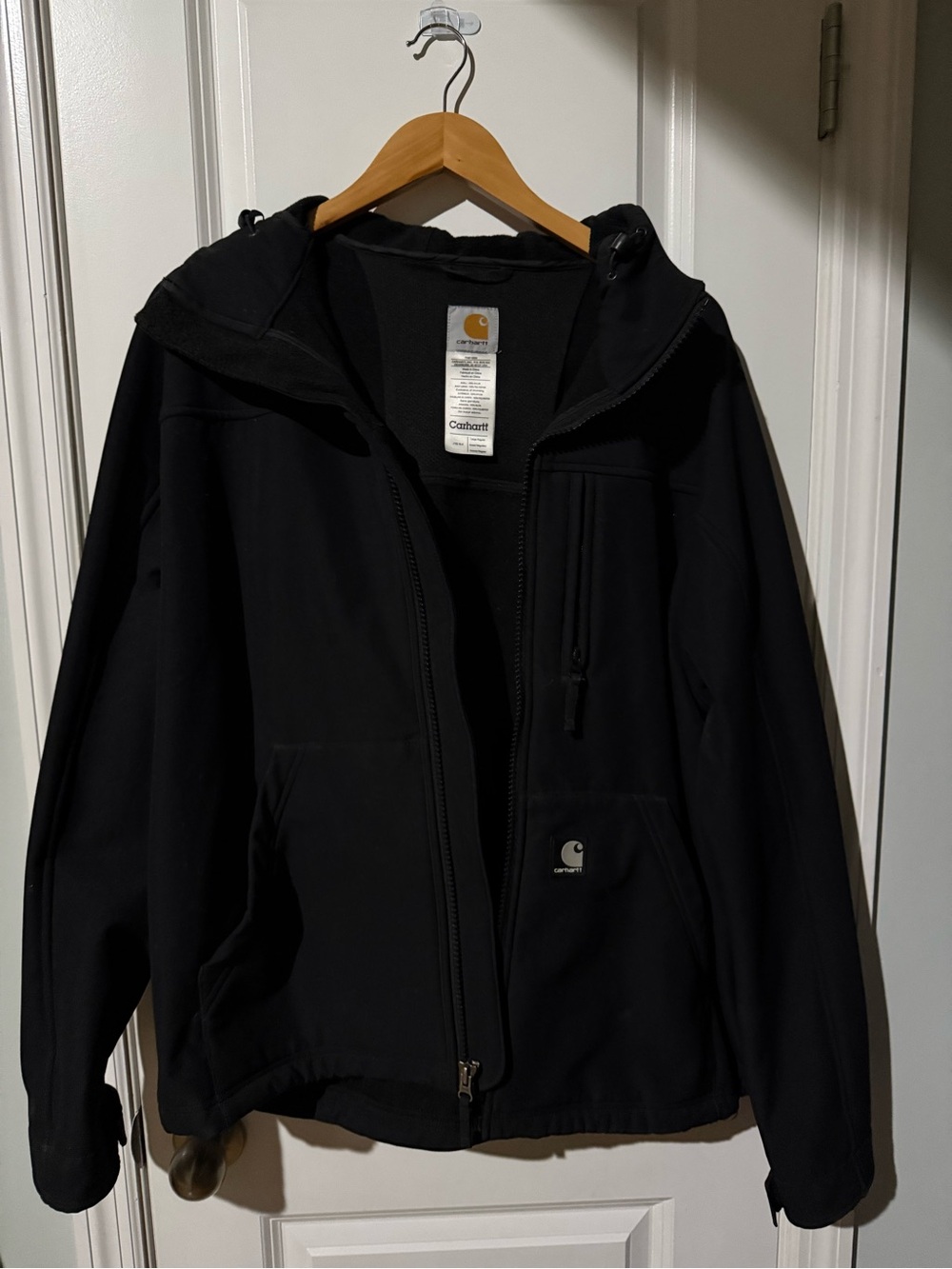 Carhartt Men's Black Hooded Softshell Work Jacket